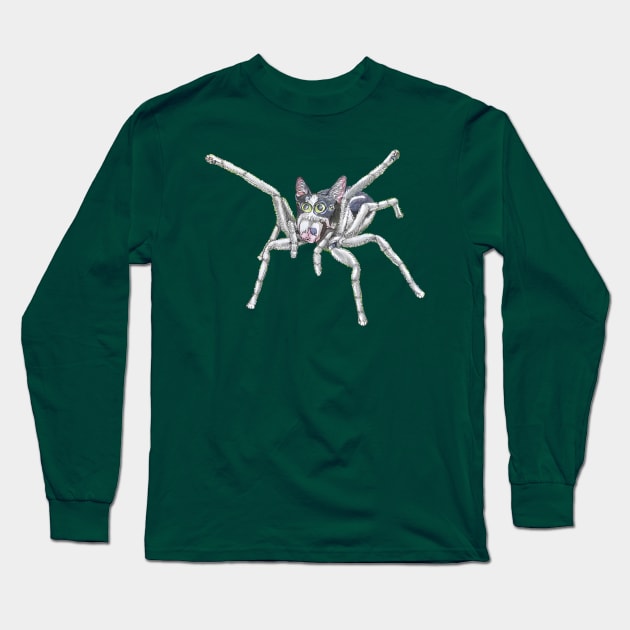 Jumping Spider Kitty Long Sleeve T-Shirt by RaLiz